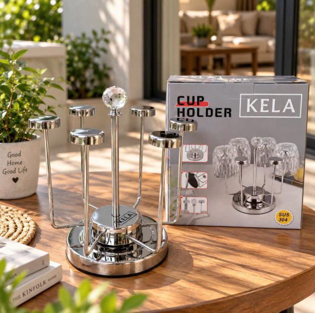 Giá úp cốc xoay 360° Kela thiết kế gọn gàng, sang trọng