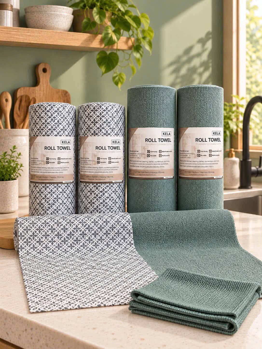 Cuộn khăn vải lau bếp, khăn đa năng kích thước 25x25cm cao cấp - Ảnh 2