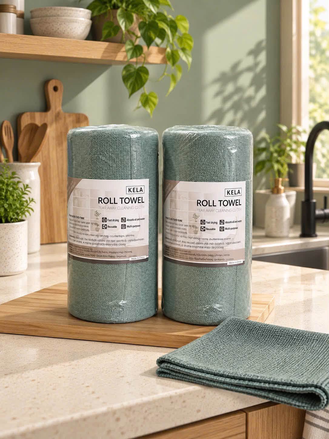 Cuộn khăn vải lau bếp, khăn đa năng kích thước 25x25cm cao cấp