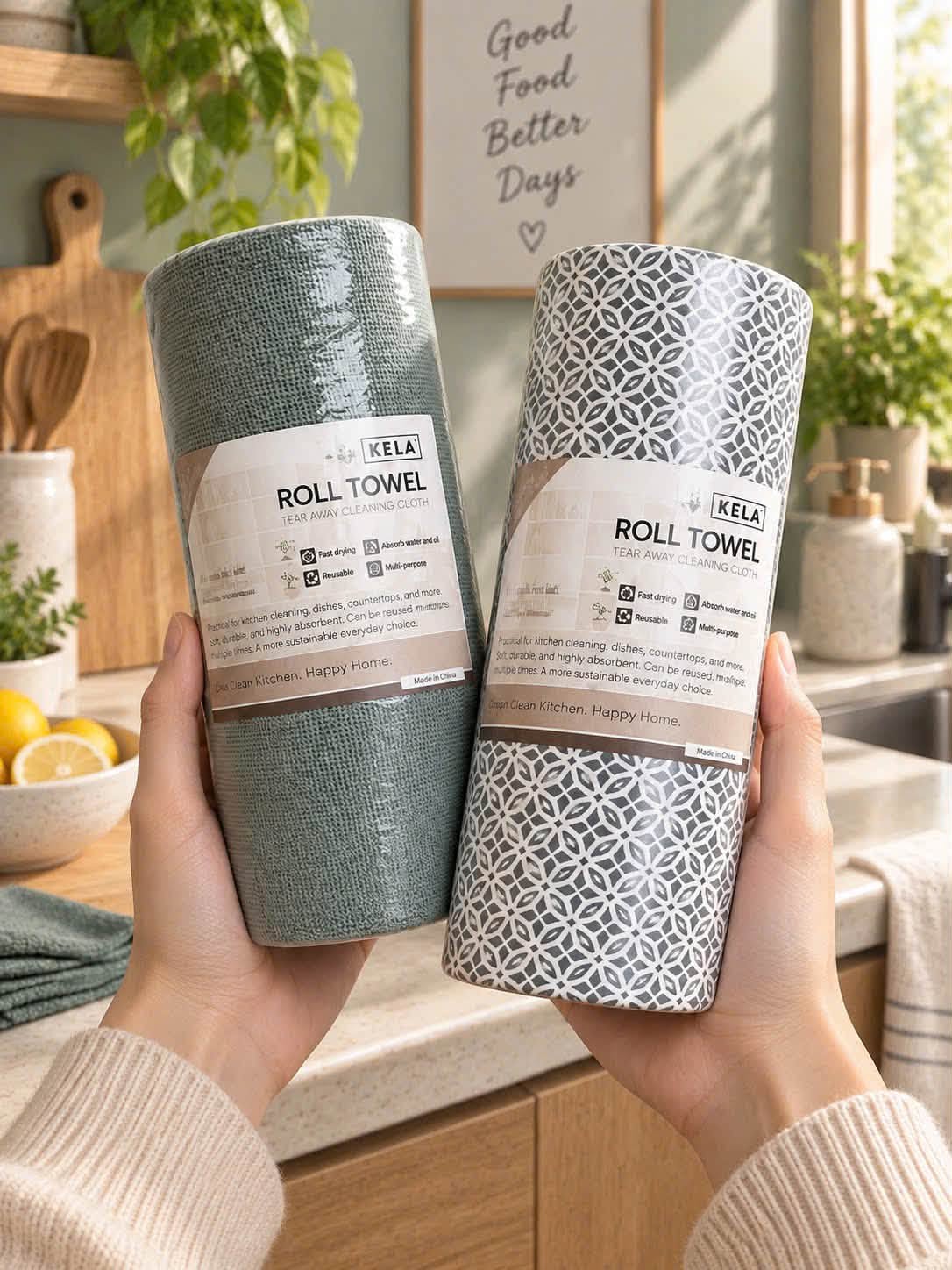 Cuộn khăn vải lau bếp, khăn đa năng kích thước 30x30cm cao cấp - Ảnh 2