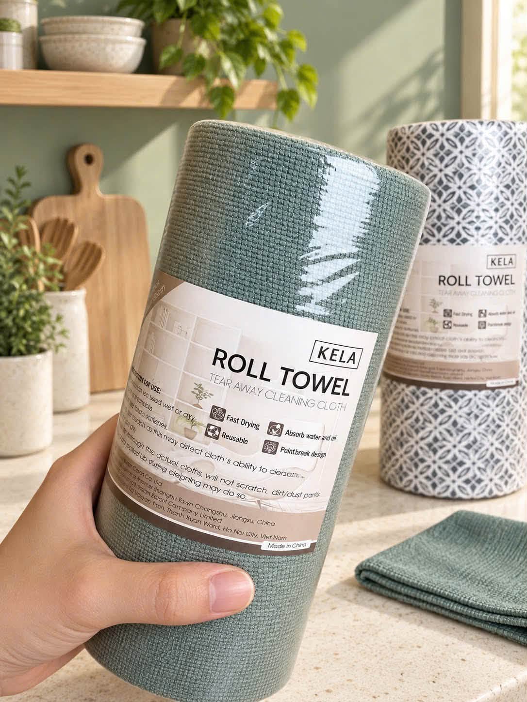 Cuộn khăn vải lau bếp, khăn đa năng kích thước 25x25cm cao cấp - Ảnh 5