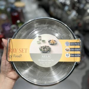 Khay ráo dầu Kela Đức 22cm inox 304 cao cấp sáng bóng