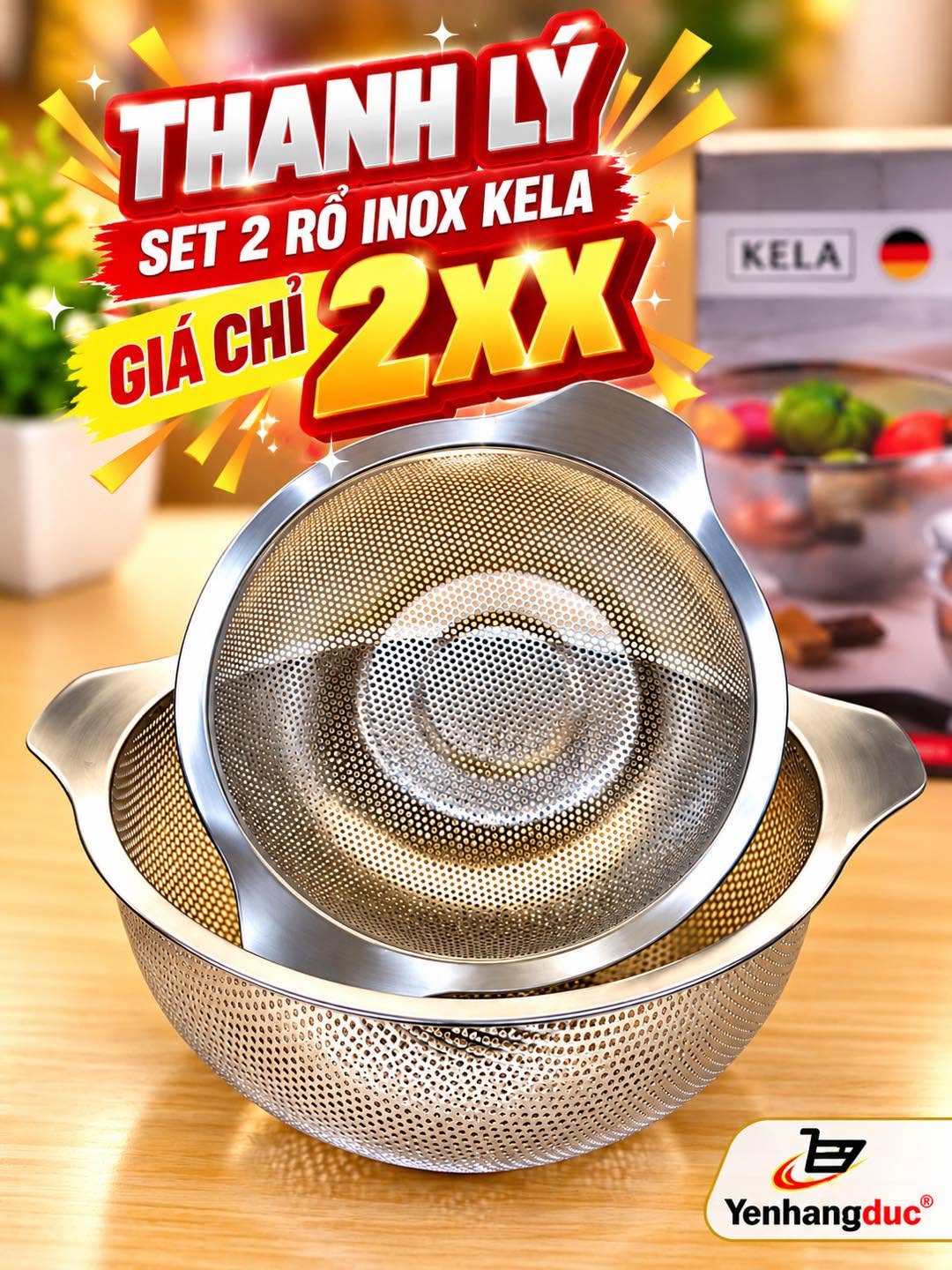 Set 2 rổ 22&26cm nhà KELA đa năng, bền đẹp, tiện dụng